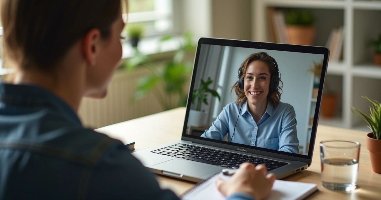 Líder em conversa individual por videochamada