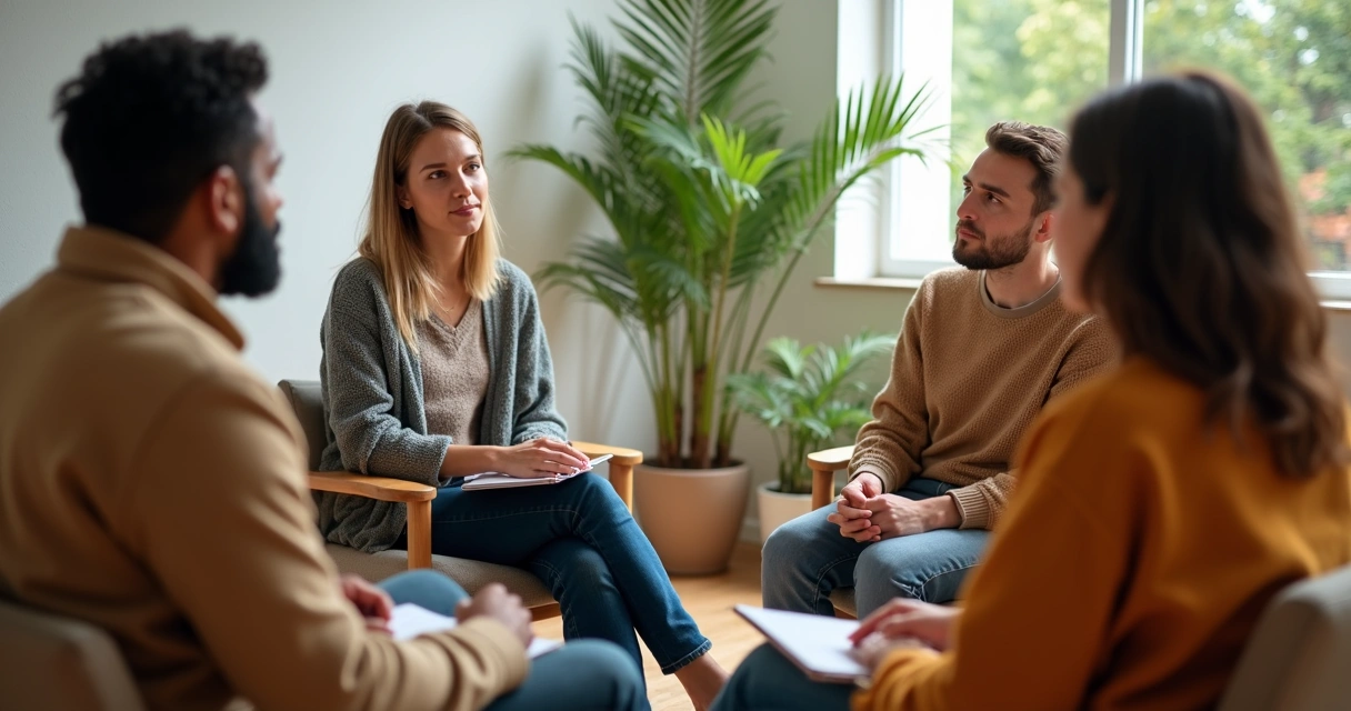 Grupo em conversa intercultural com escuta atenta 