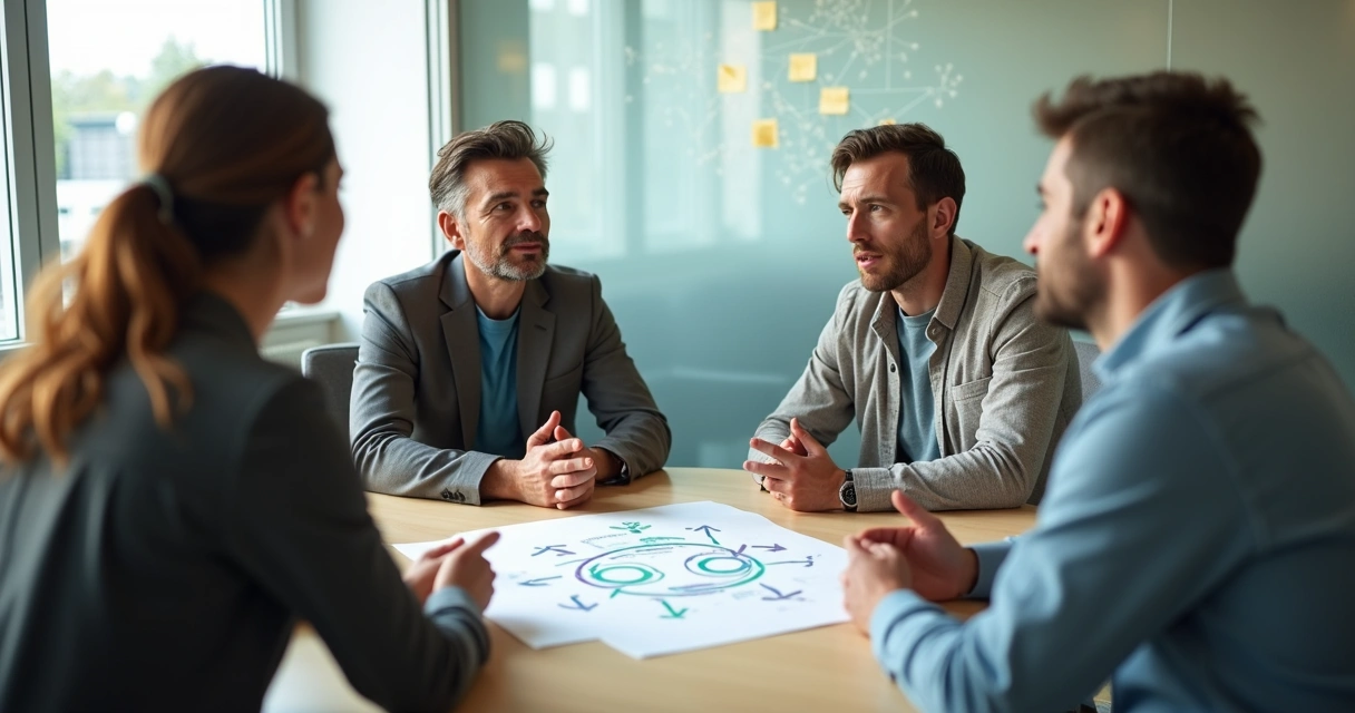 Grupo em círculo usando leitura sistêmica para prevenir conflitos interpessoais 