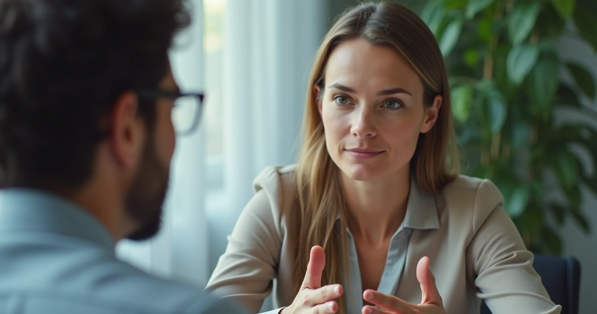 Líder conversa de forma sincera com um colaborador 