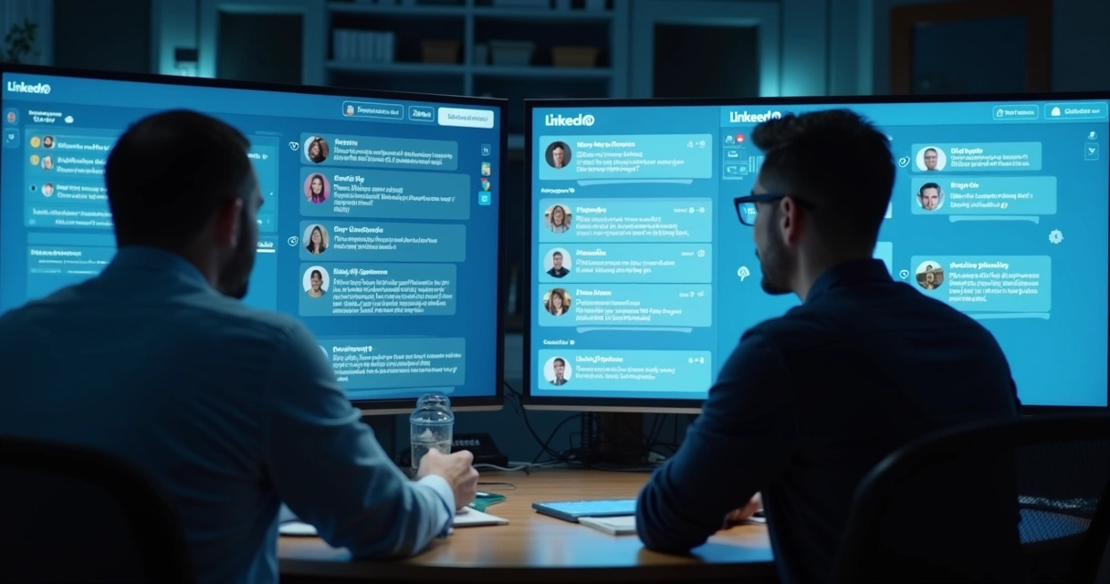 Tela de conversa no LinkedIn com mensagens automáticas e personalizadas 