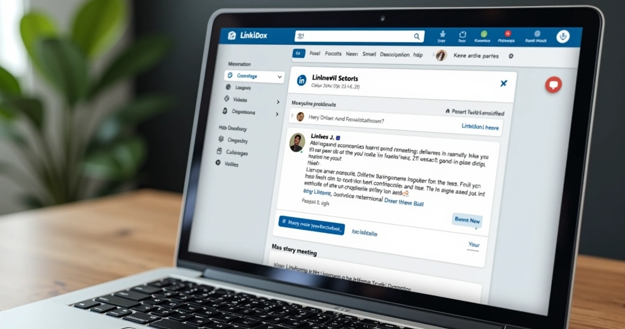 Caixa de entrada do LinkedIn com mensagem automática personalizada 