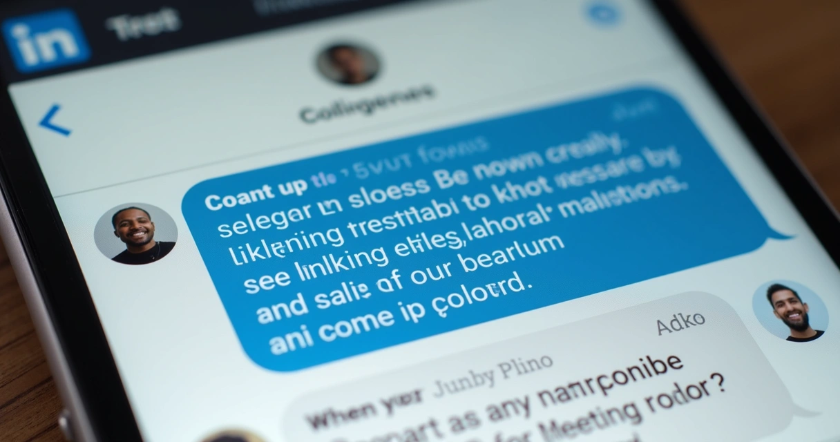 Troca de mensagens no LinkedIn entre founder e decisor