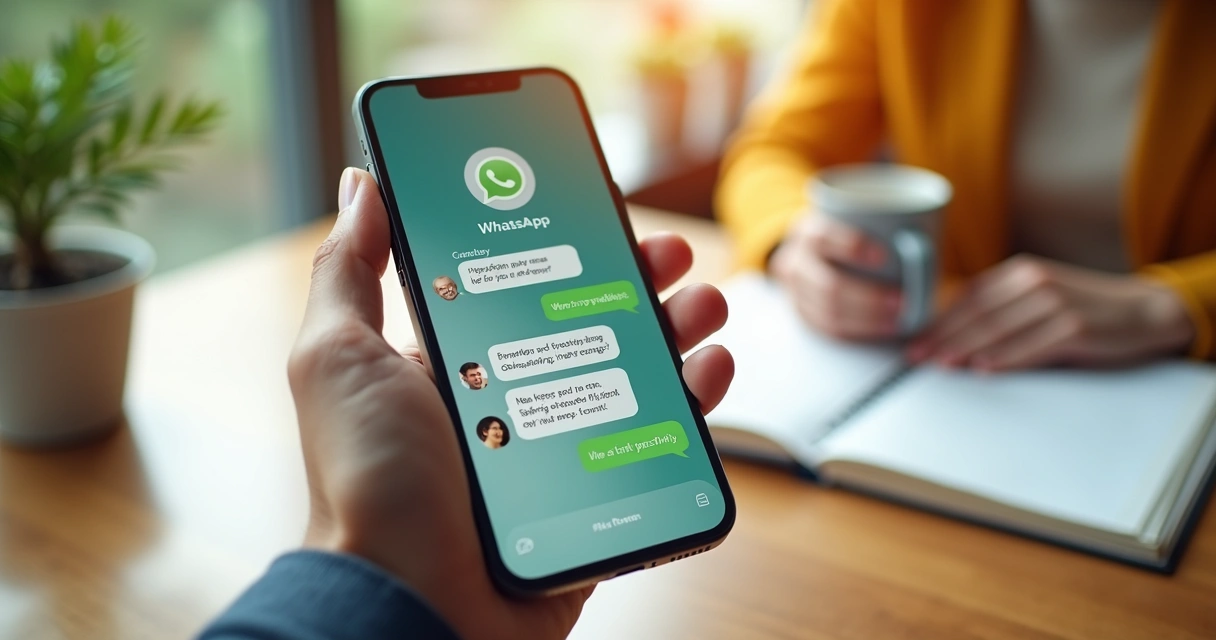 Tela de celular com conversa de WhatsApp entre loja e cliente 