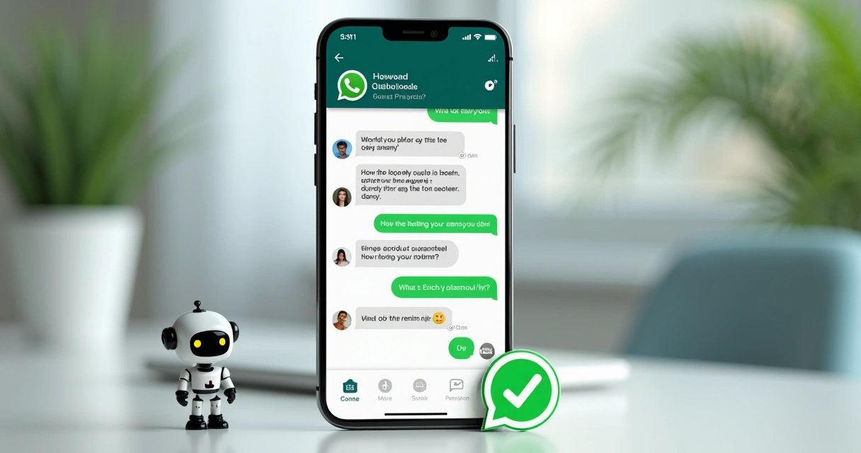 Tela de celular mostrando conversa automatizada de onboarding no WhatsApp 