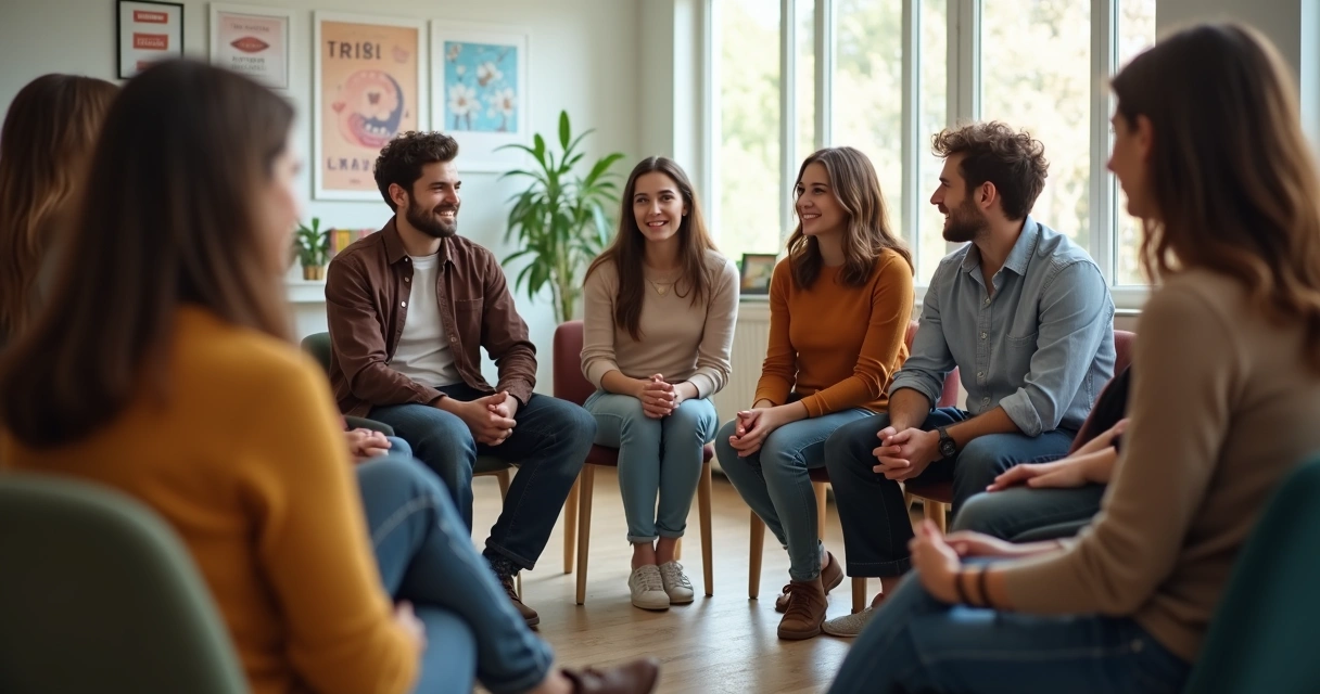 Grupo de pessoas em roda, conversando com atenção e respeito