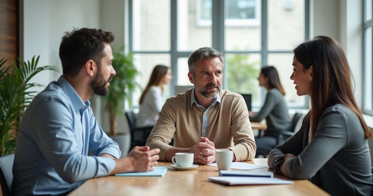 Pessoas conversando com respeito em ambiente de trabalho