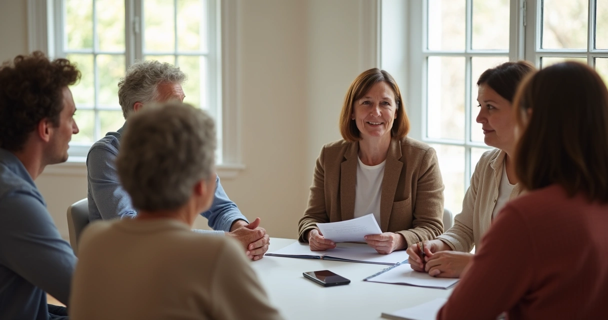 Grupo em roda conversando sobre informação de saúde
