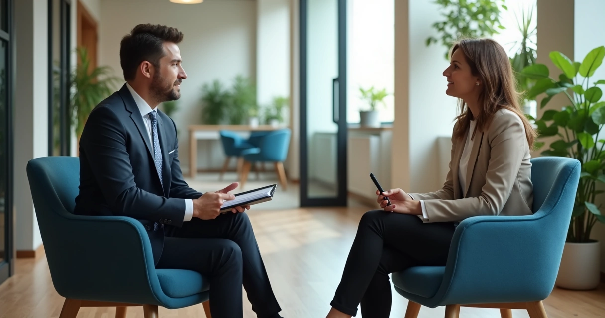 Conversa individual de feedback em ambiente profissional 