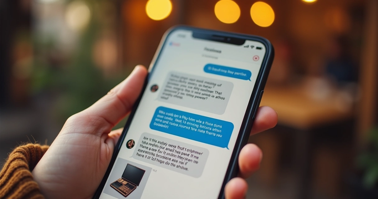 Troca de mensagens entre vendedor e cliente no Instagram Direct 