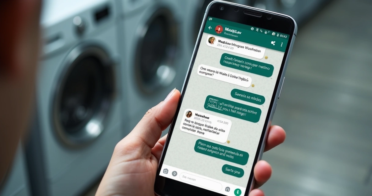 Tela de WhatsApp de conversa com MaqLav 