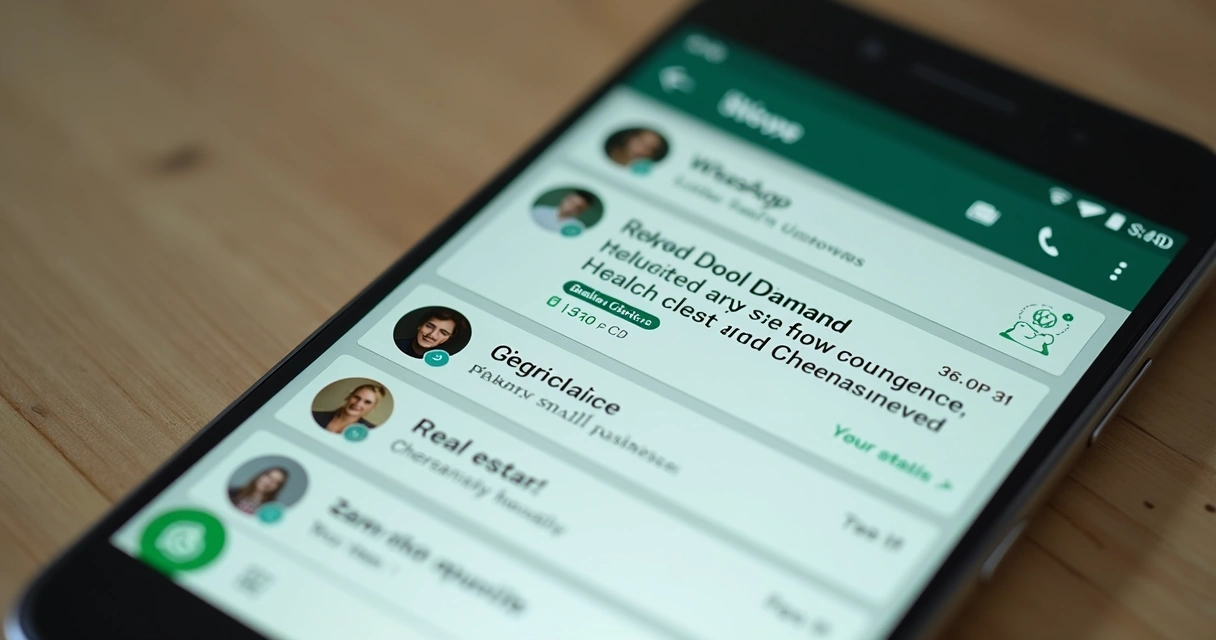 Tela de chat do WhatsApp com várias conversas de clientes e mensagens automáticas 