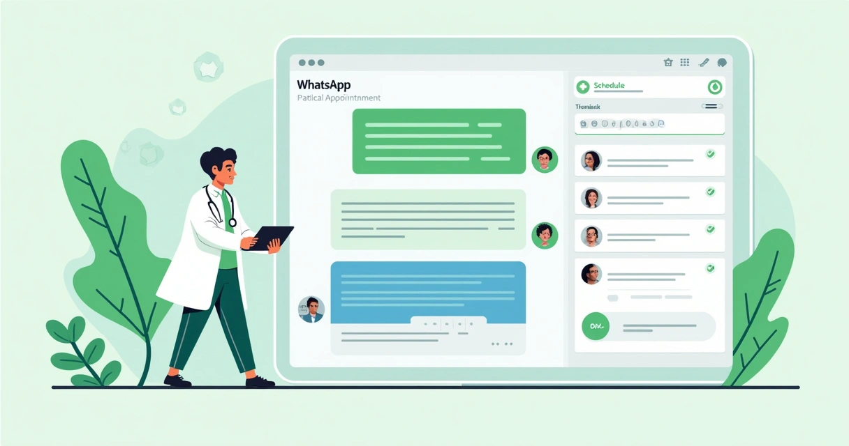 Tela de WhatsApp simulando atendimento automatizado de clínica