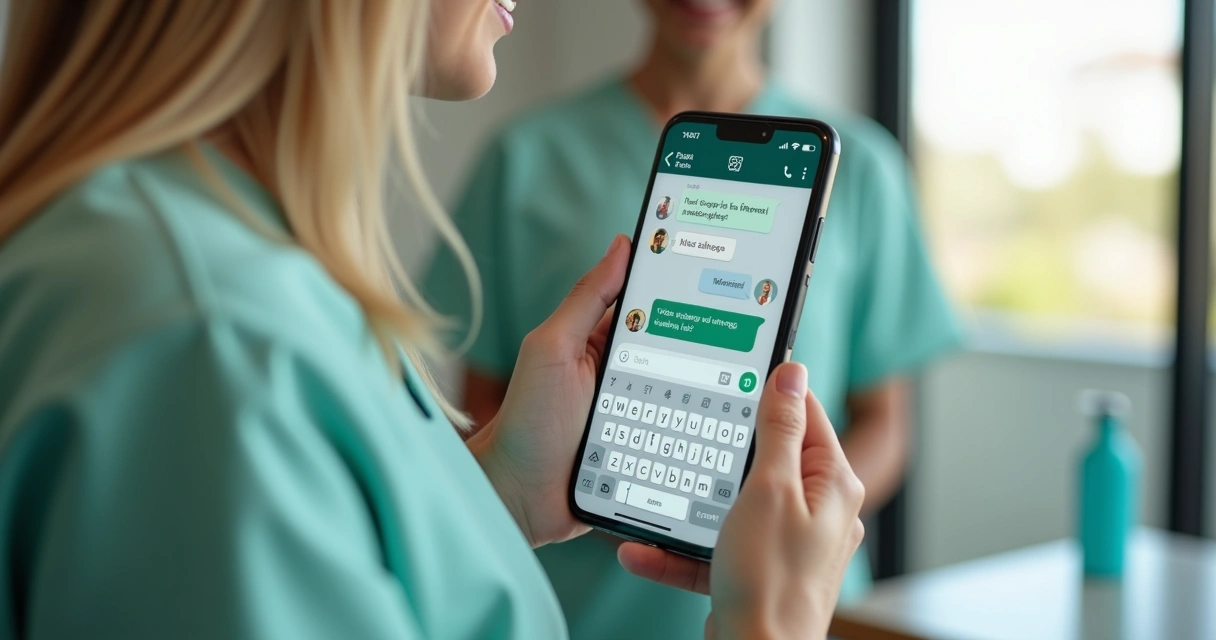 Mensagem simpática e personalizada no WhatsApp de uma clínica 