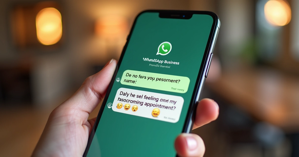 Mensagem personalizada enviada pelo WhatsApp Business para paciente mostrando preocupação verdadeira com seu bem-estar.