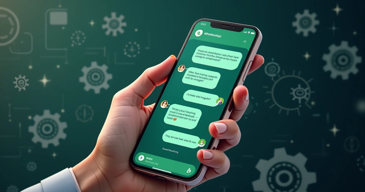 Simulação de chat no WhatsApp entre pessoa e agente de IA 