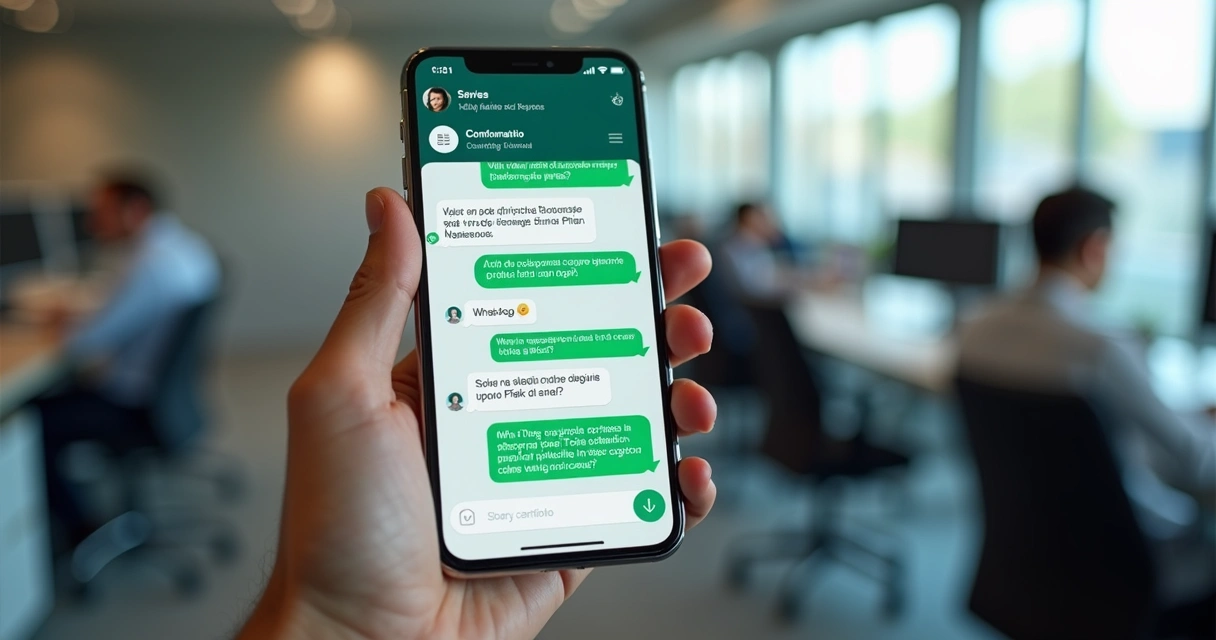 Tela mostrando conversa automatizada no WhatsApp com IA 