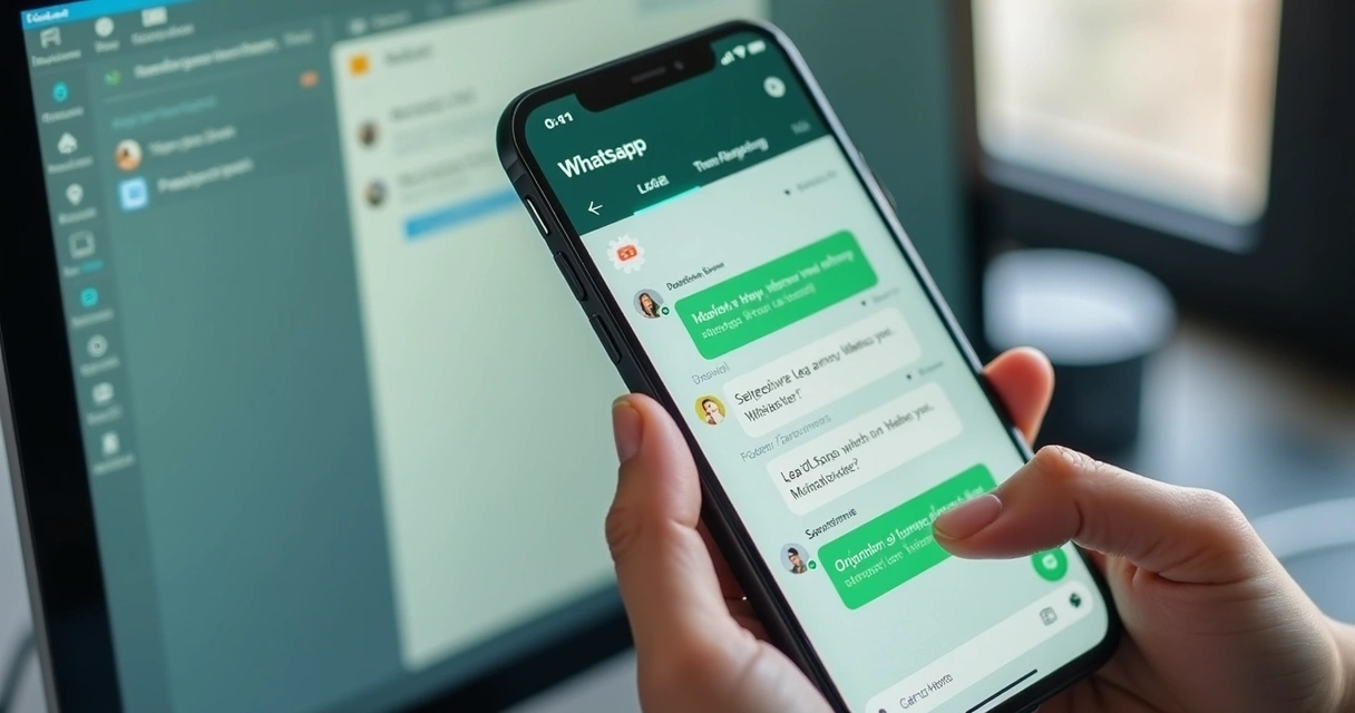 Tela de conversa comercial com dados protegidos