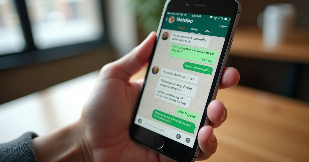 Tela de conversa no WhatsApp com proposta 