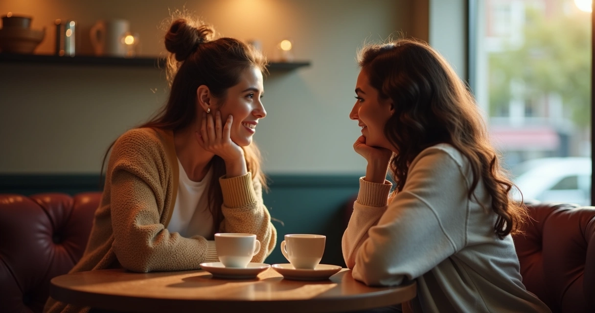 Conversación entre amigas brindándose apoyo