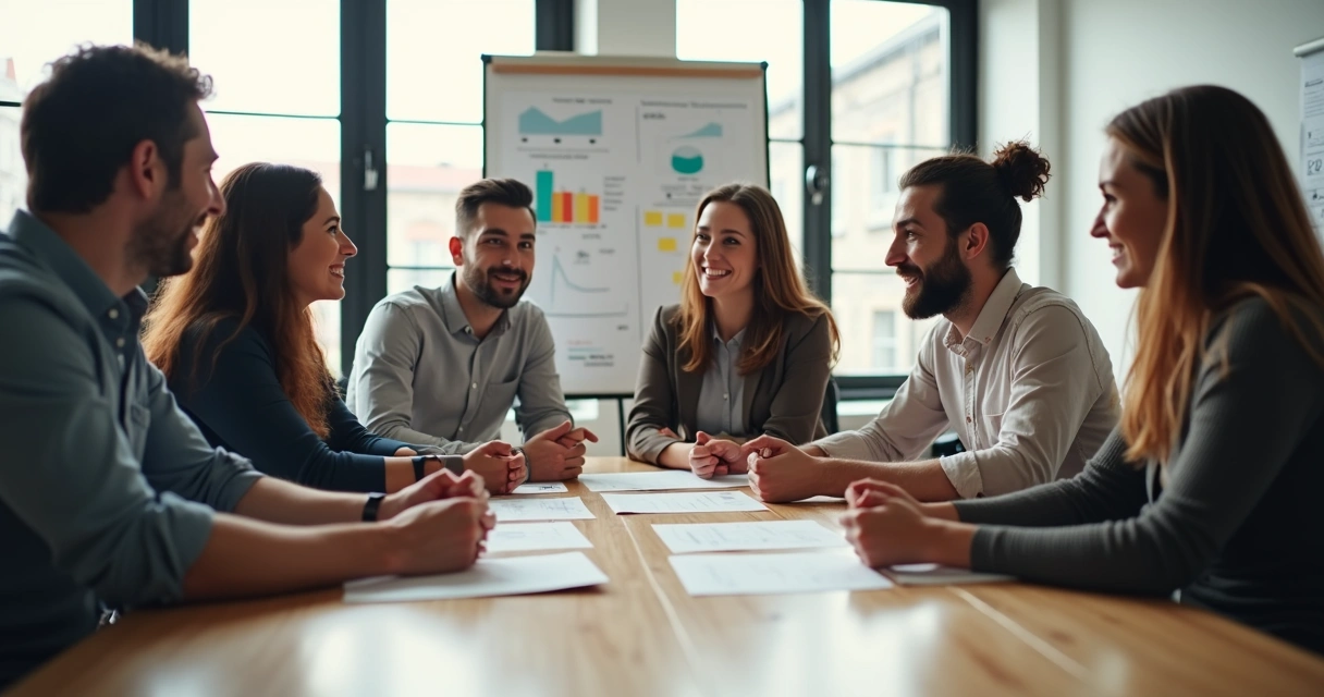 Personas en una reunión mostrando apoyo mutuo