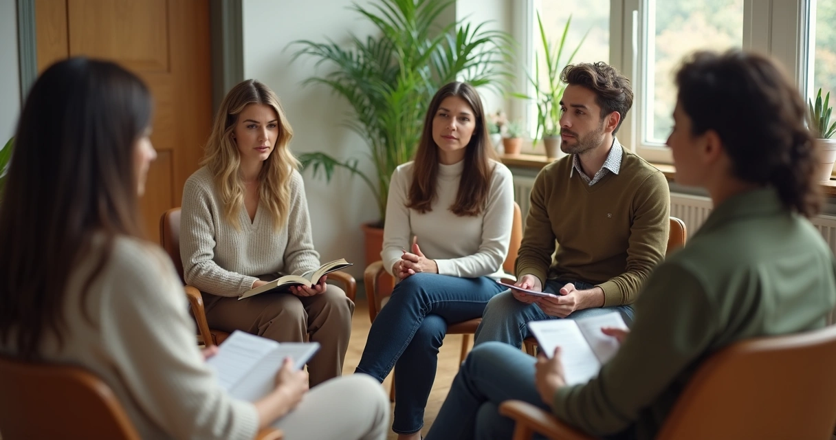 Grupo conversando para recuperar motivación compartida 