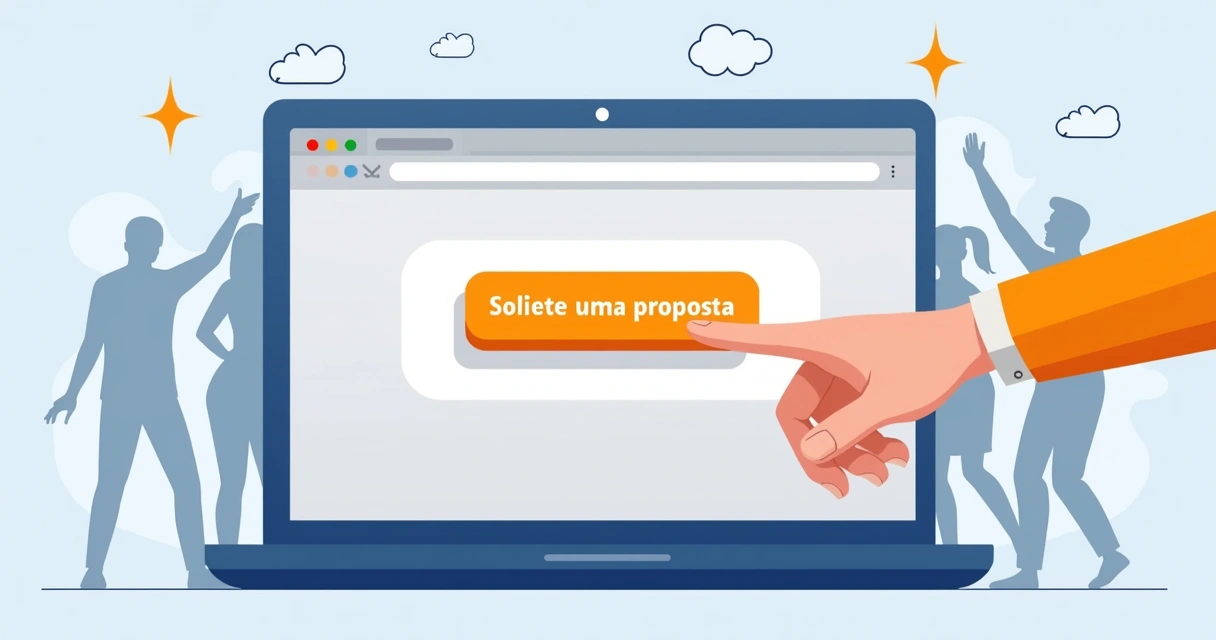 Visitante clicando em chamada para ação clara no site 