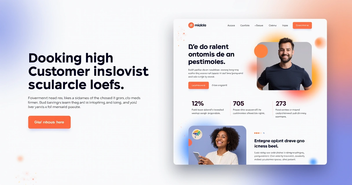 Website mostrando elementos de alta conversão, como botões de ação e depoimentos
