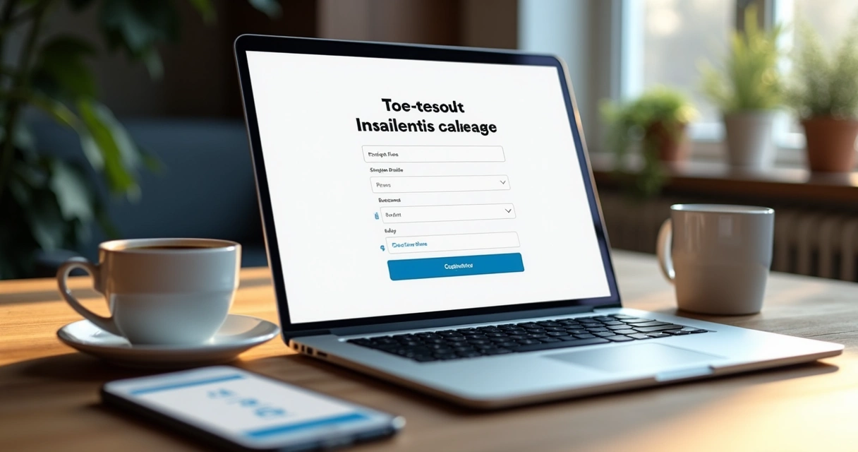 Optimized landing page open on a laptop with call-to-action button 