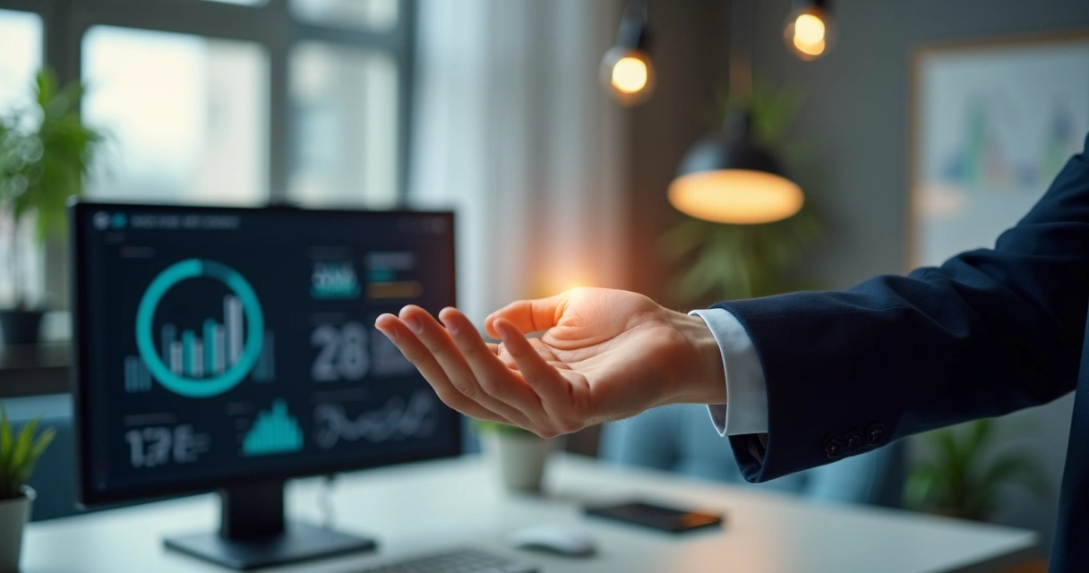Mão estendida com convite para parceria em marketing digital