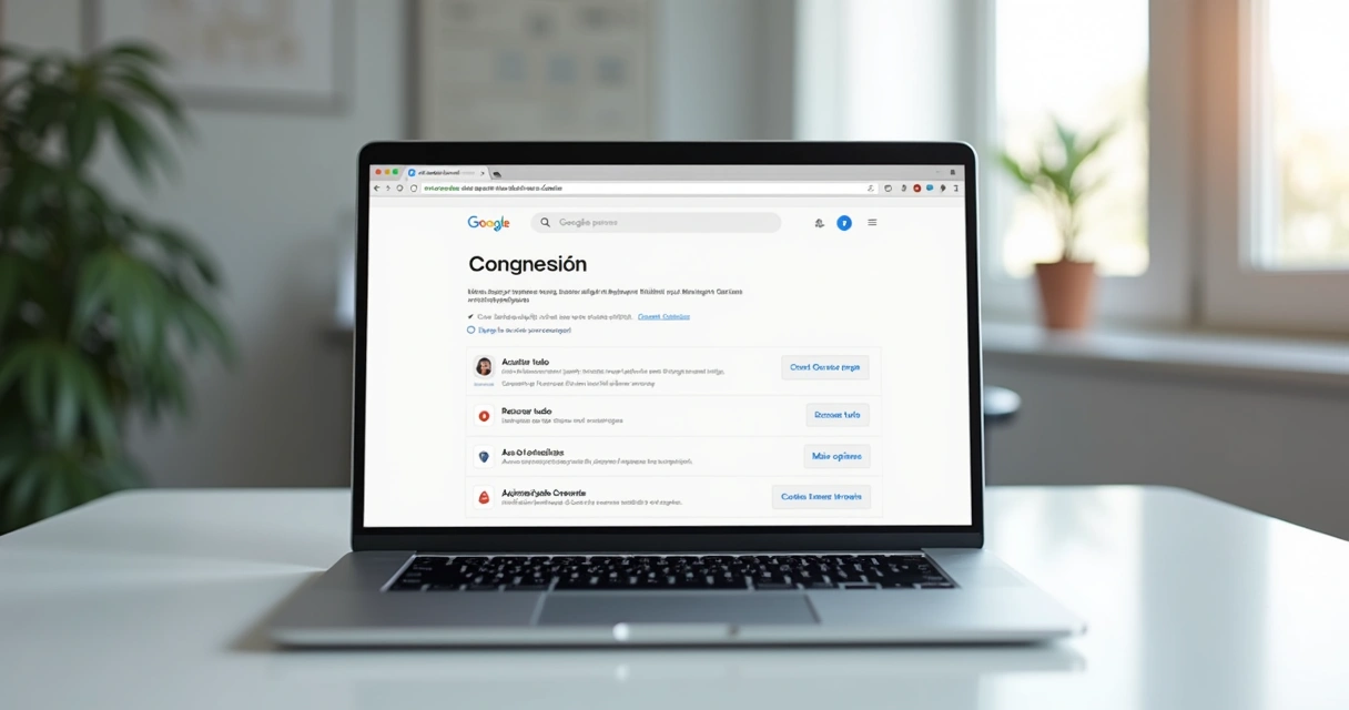 Configurações de cookies do Google na tela de um notebook 