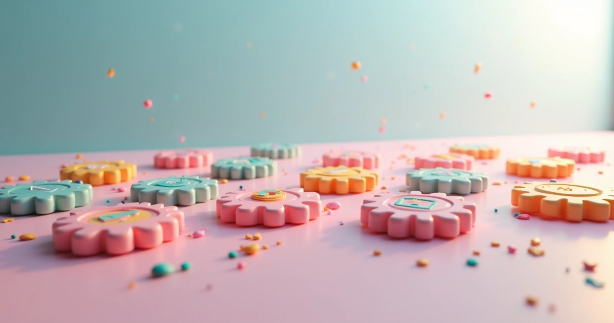 Ilustração colorida de cookies digitais representando plataformas de vídeo 