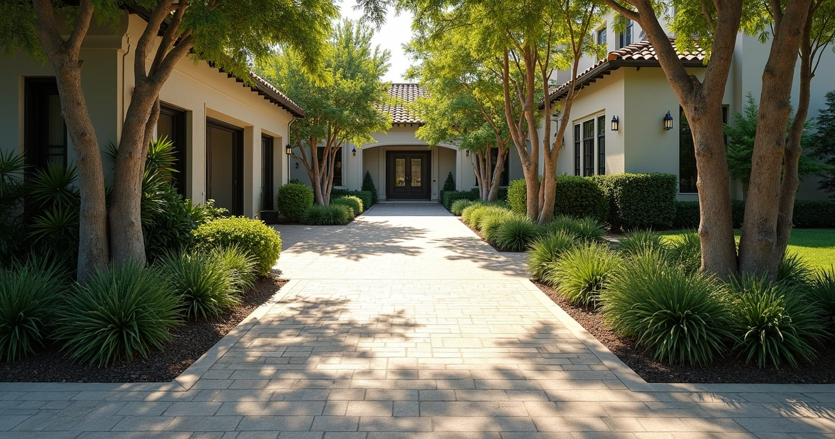 Shadier paver walkway with cool and standard pavers in Central Florida