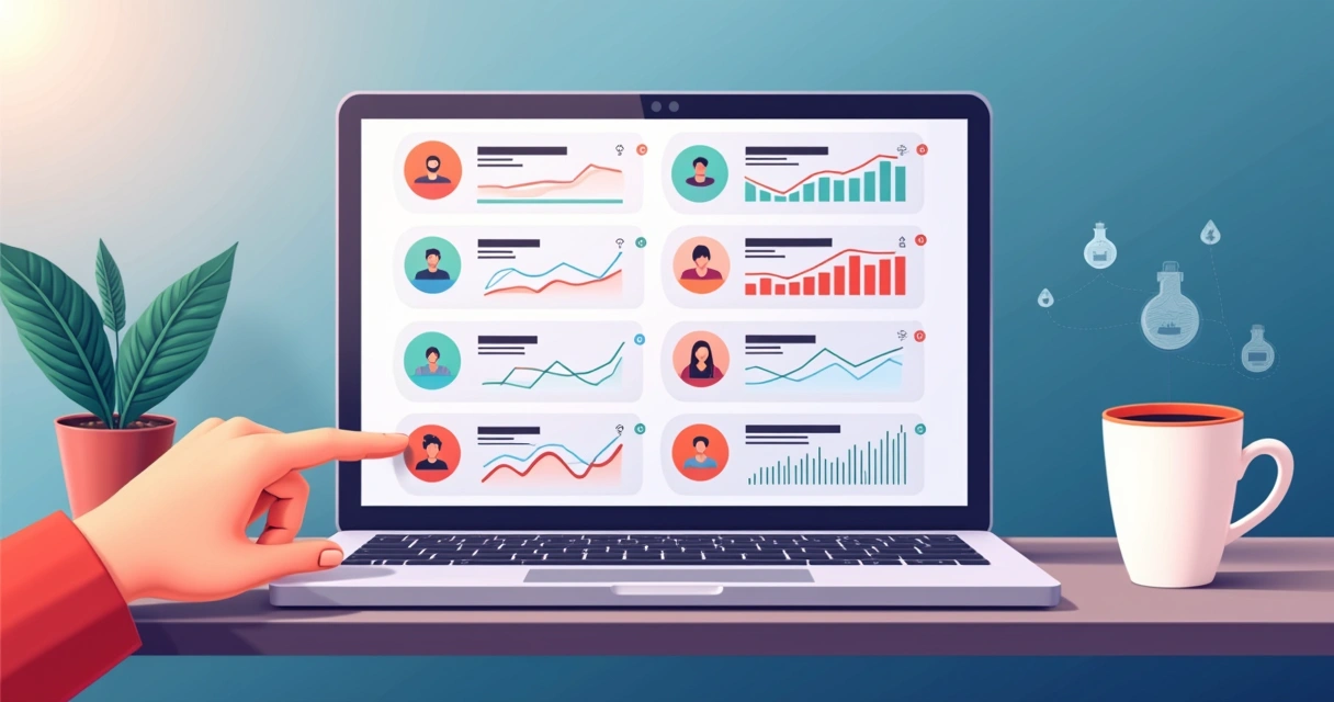 Pessoa copiando estratégias de robô no painel da BlendBot