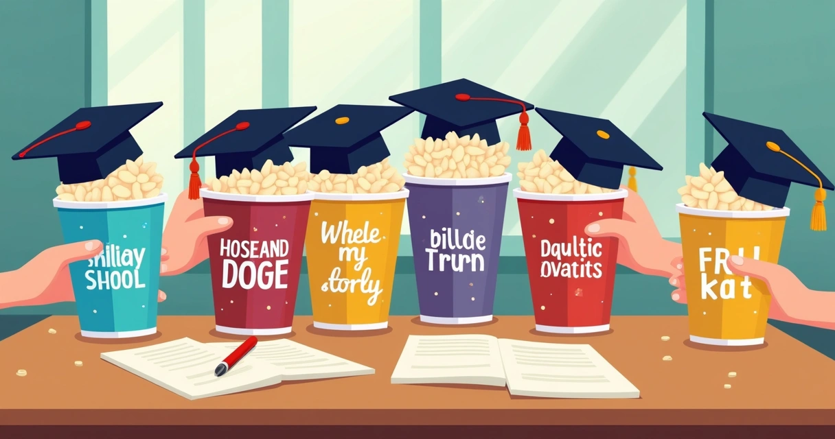 Vários copos personalizados coloridos e divertidos com artes variadas do terceirão 