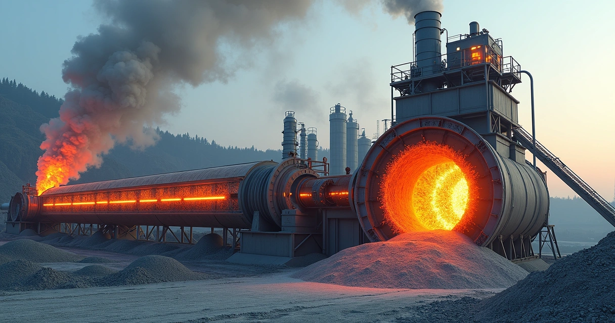 Resíduos sendo queimados em forno industrial e energia sendo aproveitada 