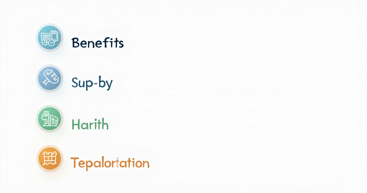 Lista de benefícios com ícones coloridos em landing page 