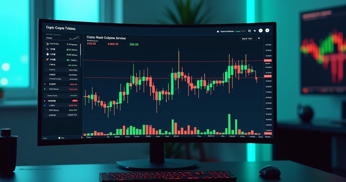 Tela de plataforma de trading com gráfico de criptomoedas e destaque para ordens de stop loss copiadas 