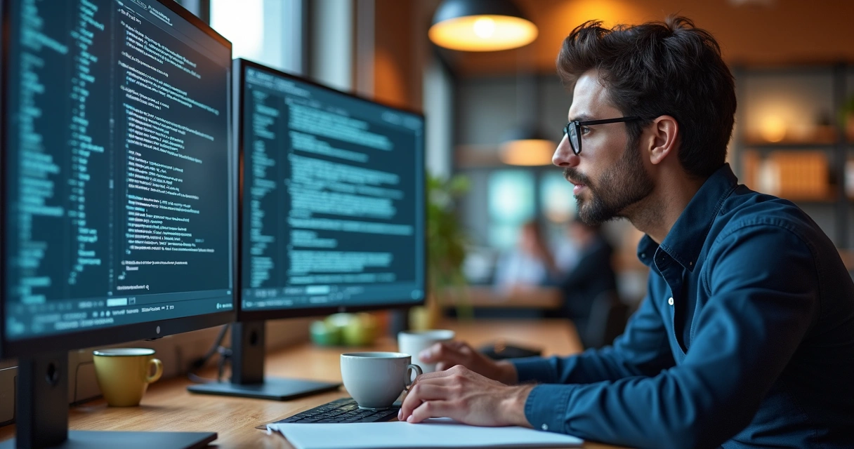 Copywriter and AI tool working together on ad creatives