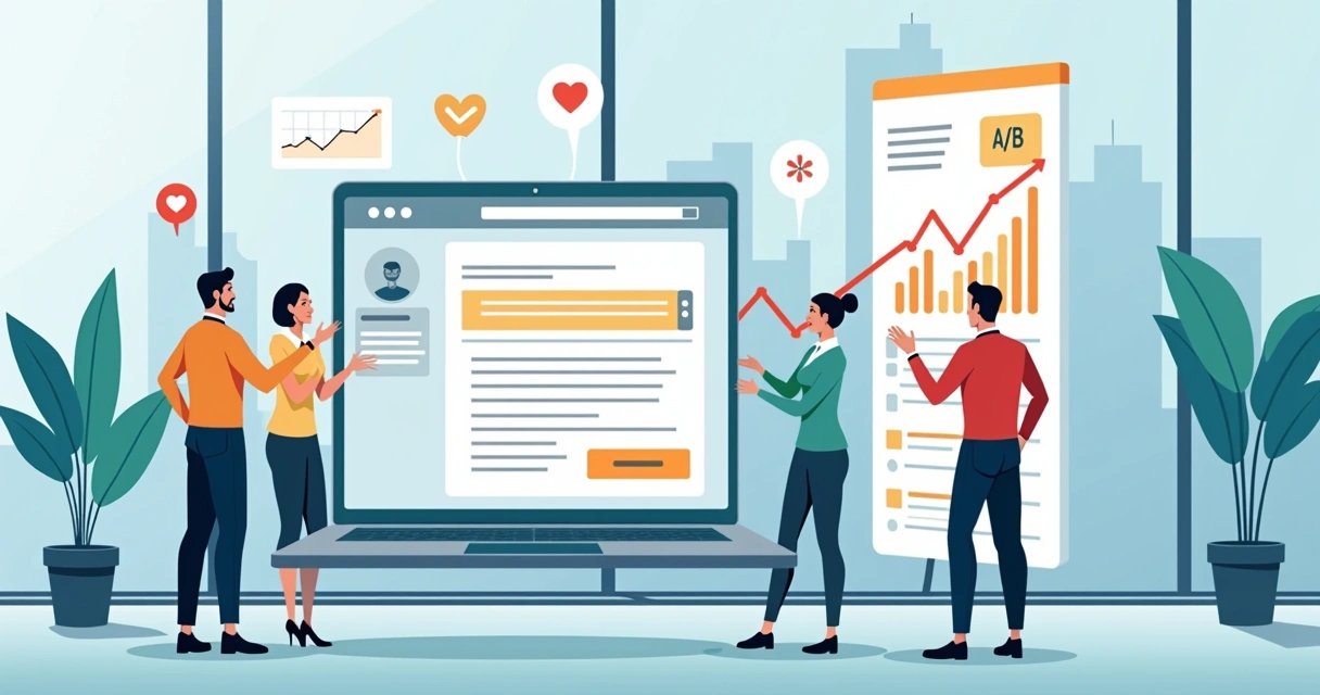 Equipe B2B analisando mensagem emocional em painel digital 