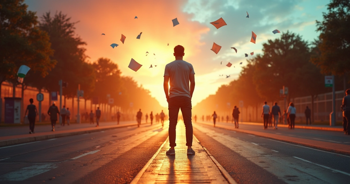 Persona contemplando una encrucijada entre reacción impulsiva y respuesta consciente 