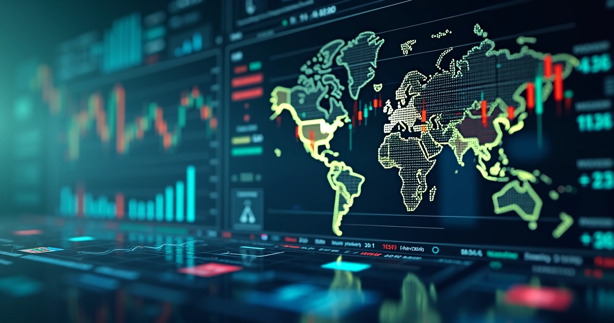 Gráfico colorido representando correlação entre ativos financeiros com indicadores de baixa volatilidade e aumento de performance do portfólio 