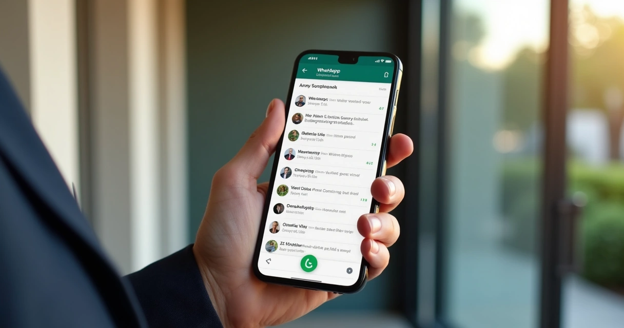 Corretor acessando agenda de visitas automatizada no celular durante atendimento WhatsApp 