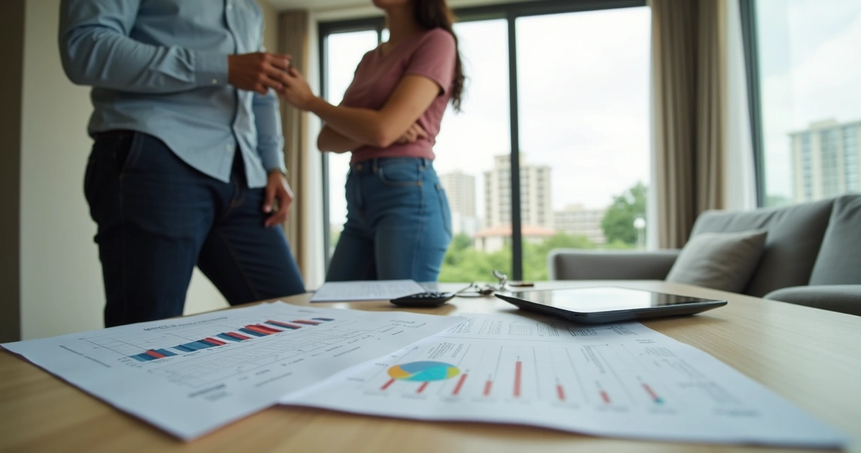 Corretor avaliando imóvel residencial em Campinas com documentos e tablet 