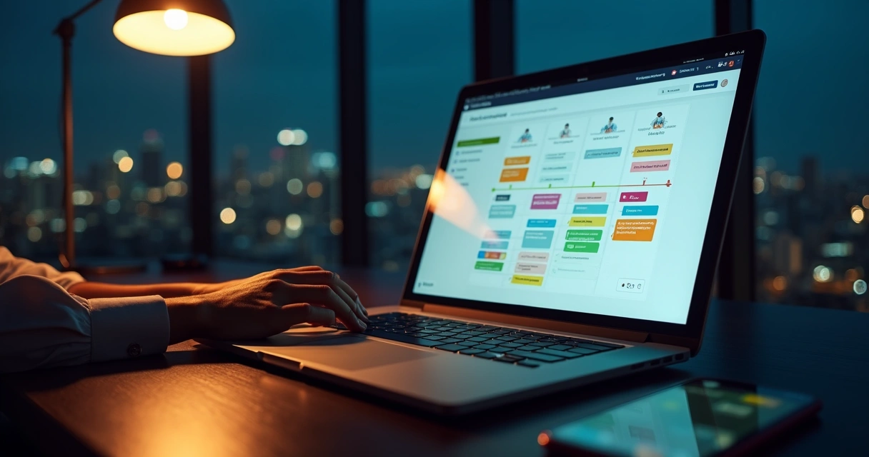 Corretor acessando painel de CRM imobiliário seguro com tela de login destacada 