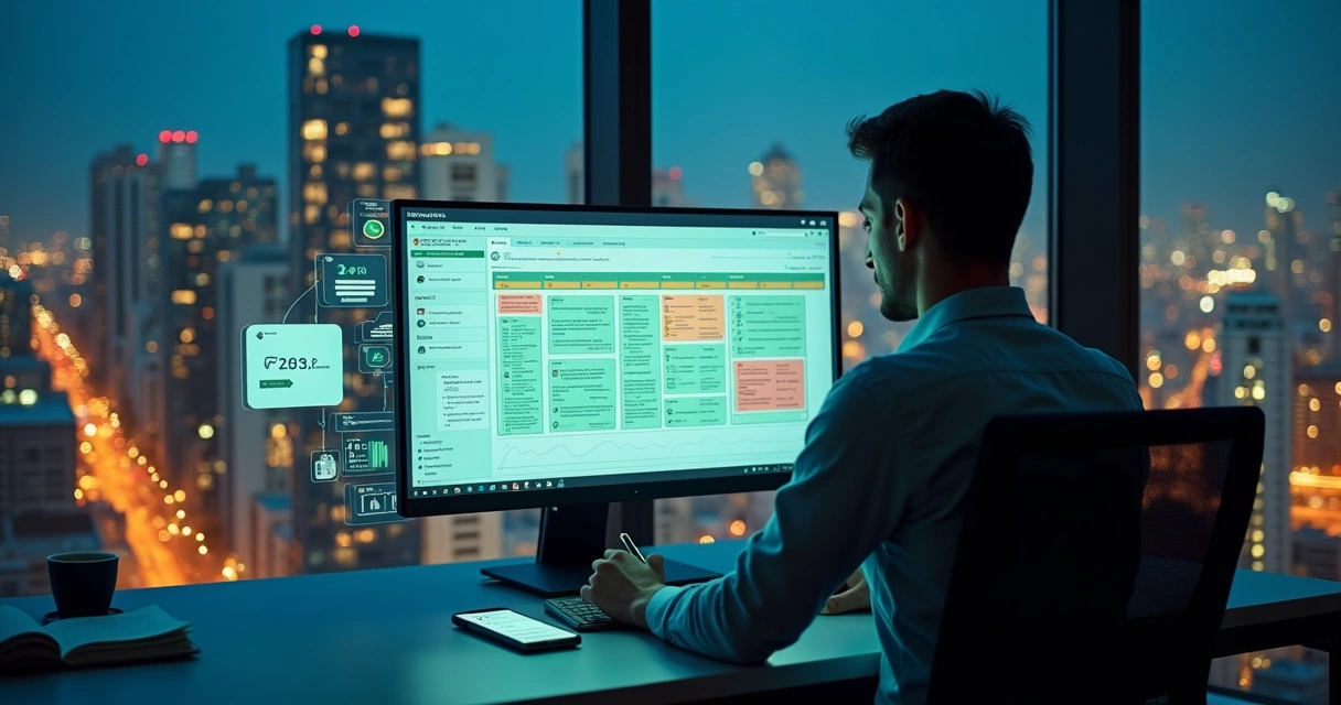 Corretora imobiliária gerenciando leads em painel de CRM integrado ao WhatsApp 