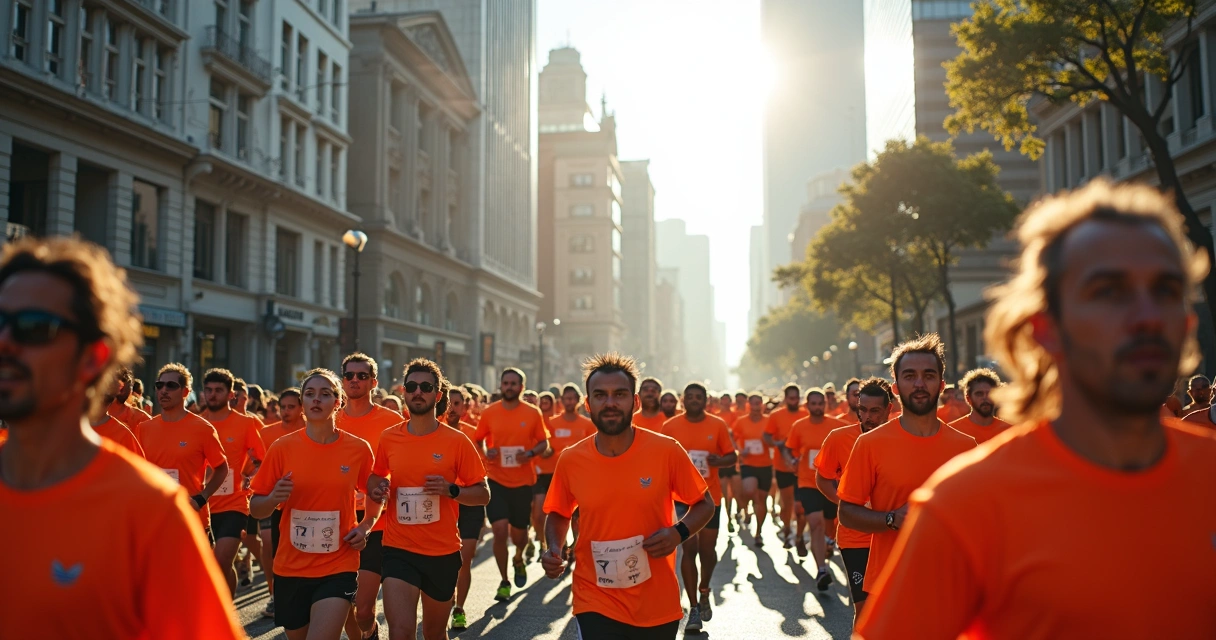 Corredores participando de evento esportivo de rua em São Paulo 