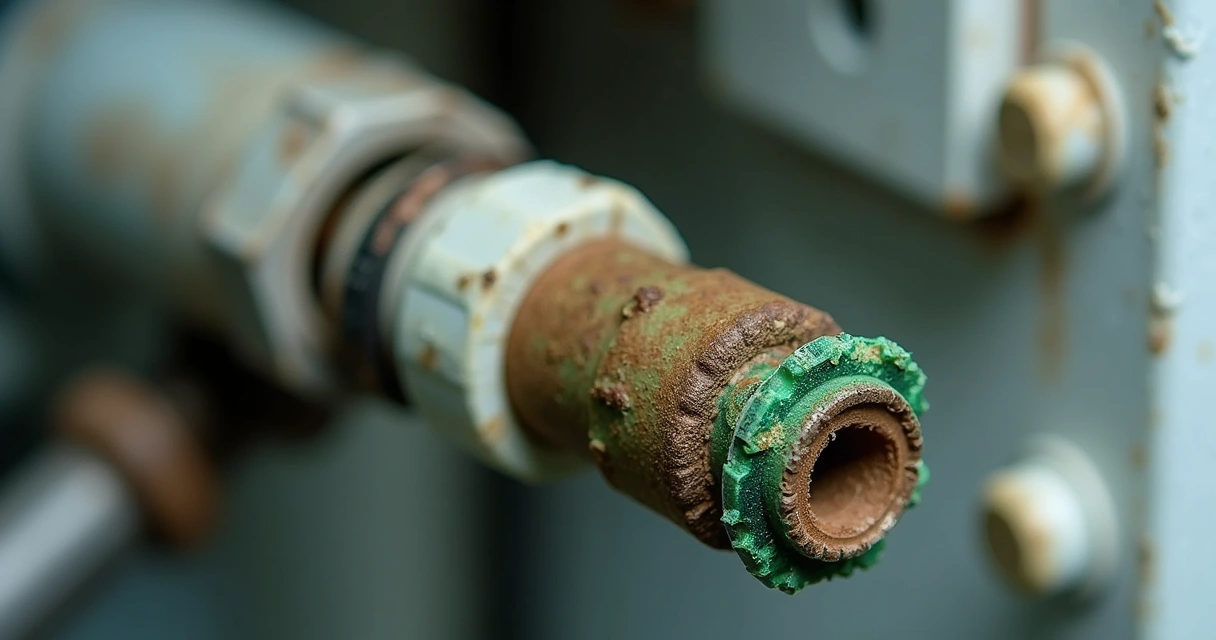 Corrosão elétrica em terminal de válvula solenoide 
