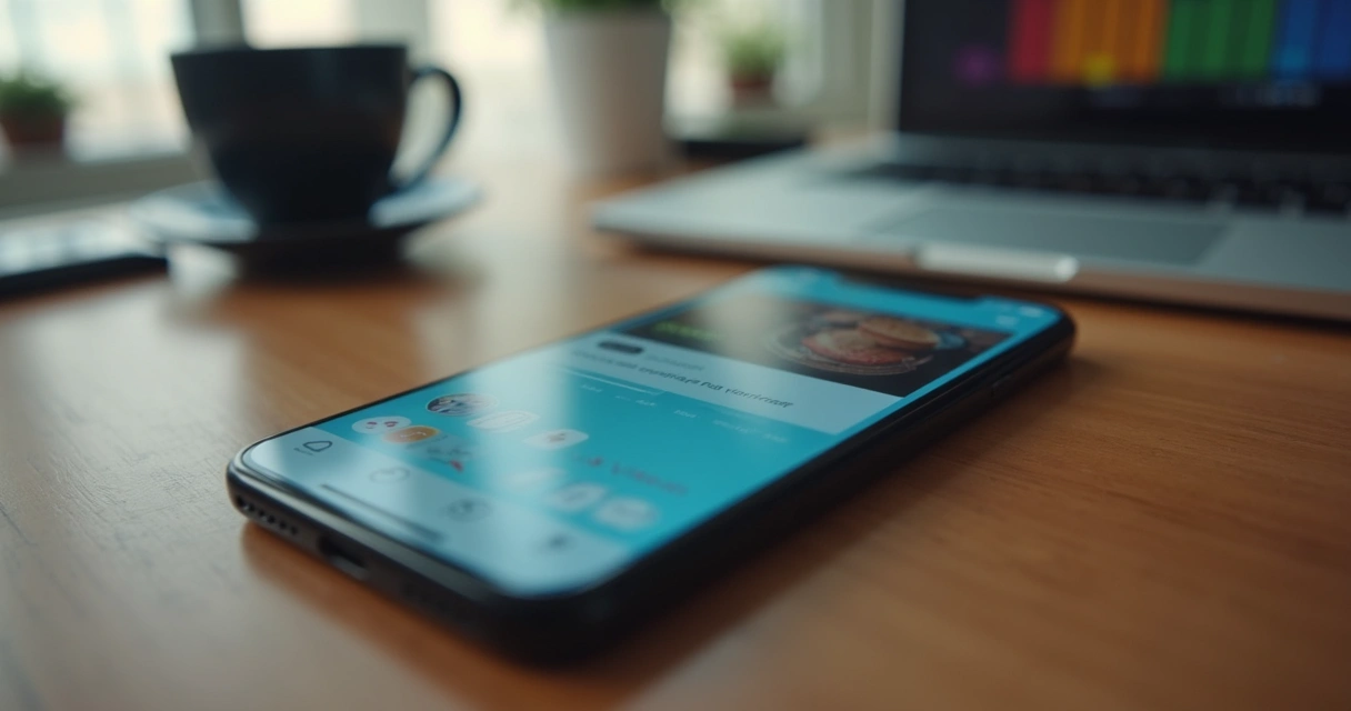 Tela de celular exibindo vídeo de corte curto nas redes sociais, destaque na linha do tempo marcando um clímax no vídeo, interface limpa