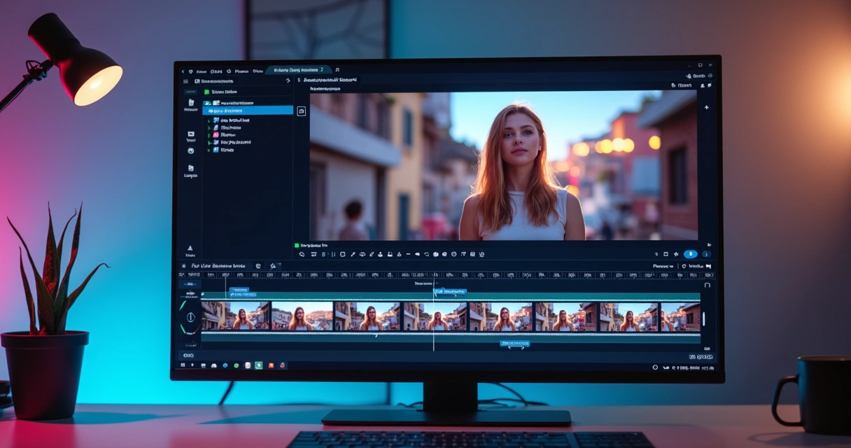 Video editing with AI showing automatic cuts
